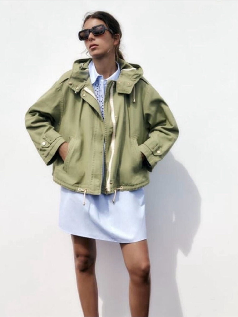 Zara Utility Jacket in Olive Green